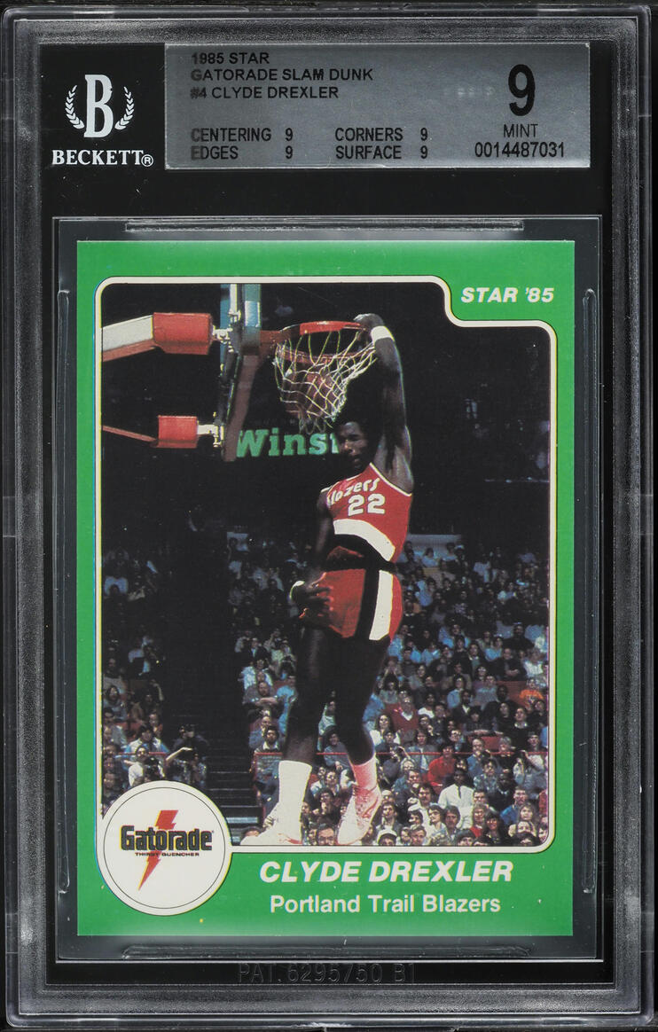 1985 Star Gatorade Slam Dunk Clyde Drexler ROOKIE #4 BGS 9 MINT