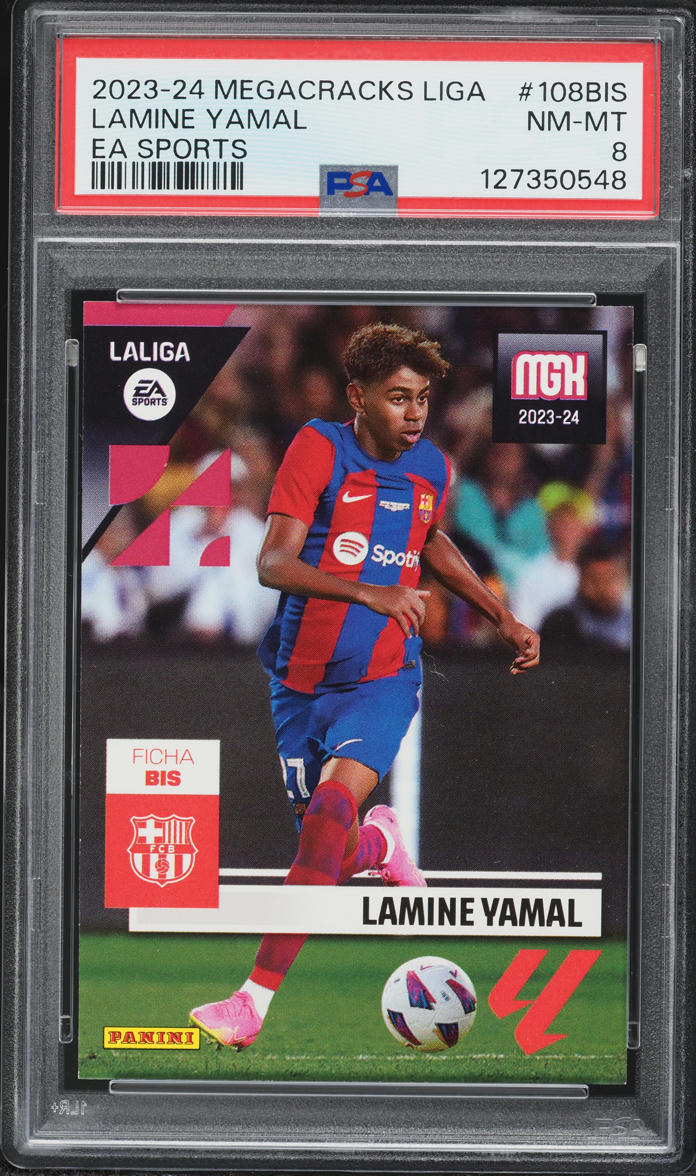 2023 Panini Megacracks La Liga EA Sports Lamine Yamal ROOKIE #108BIS PSA 8 NM-MT