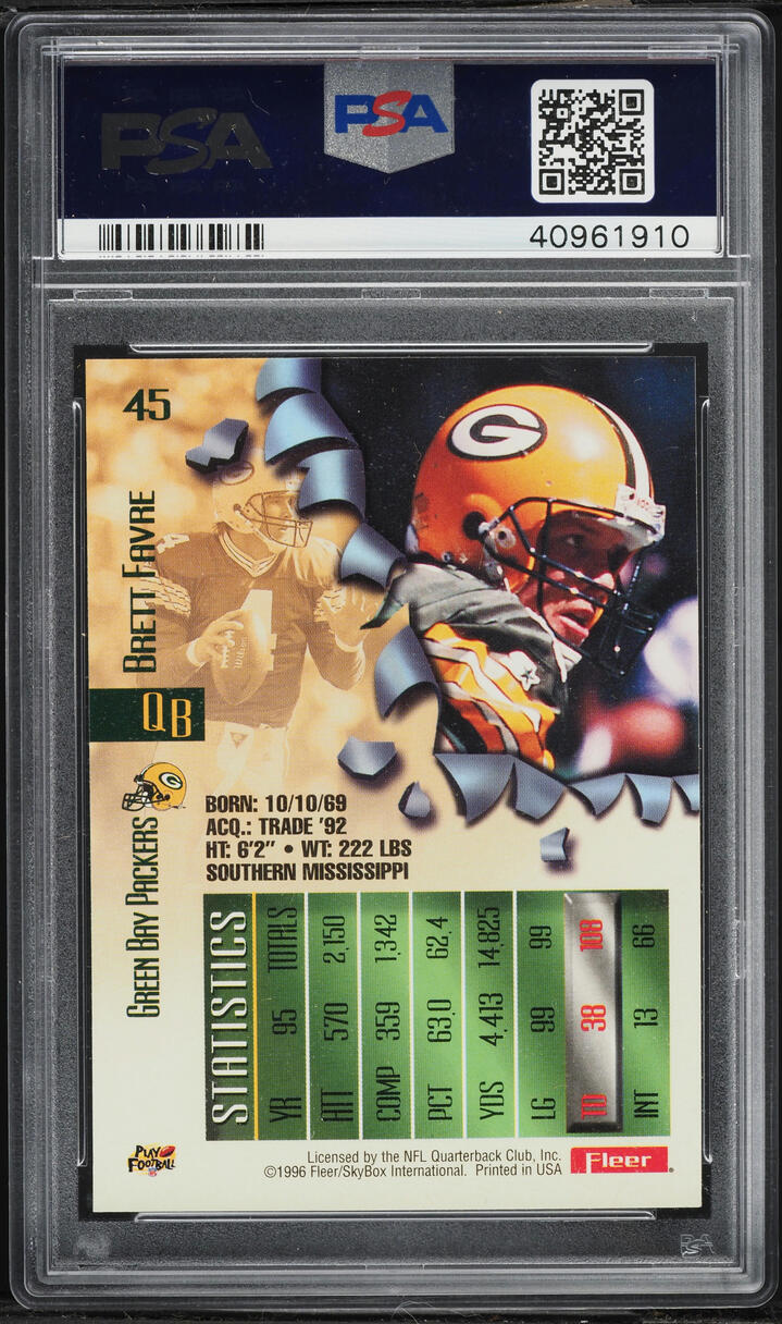 1996 Metal Football Brett Favre #45 PSA 9 MINT