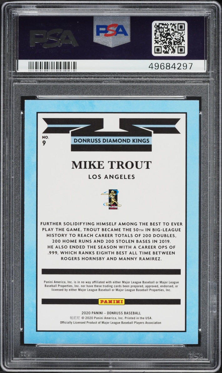 2020 Donruss Diamond Kings Mike Trout #9 PSA 10 GEM MINT