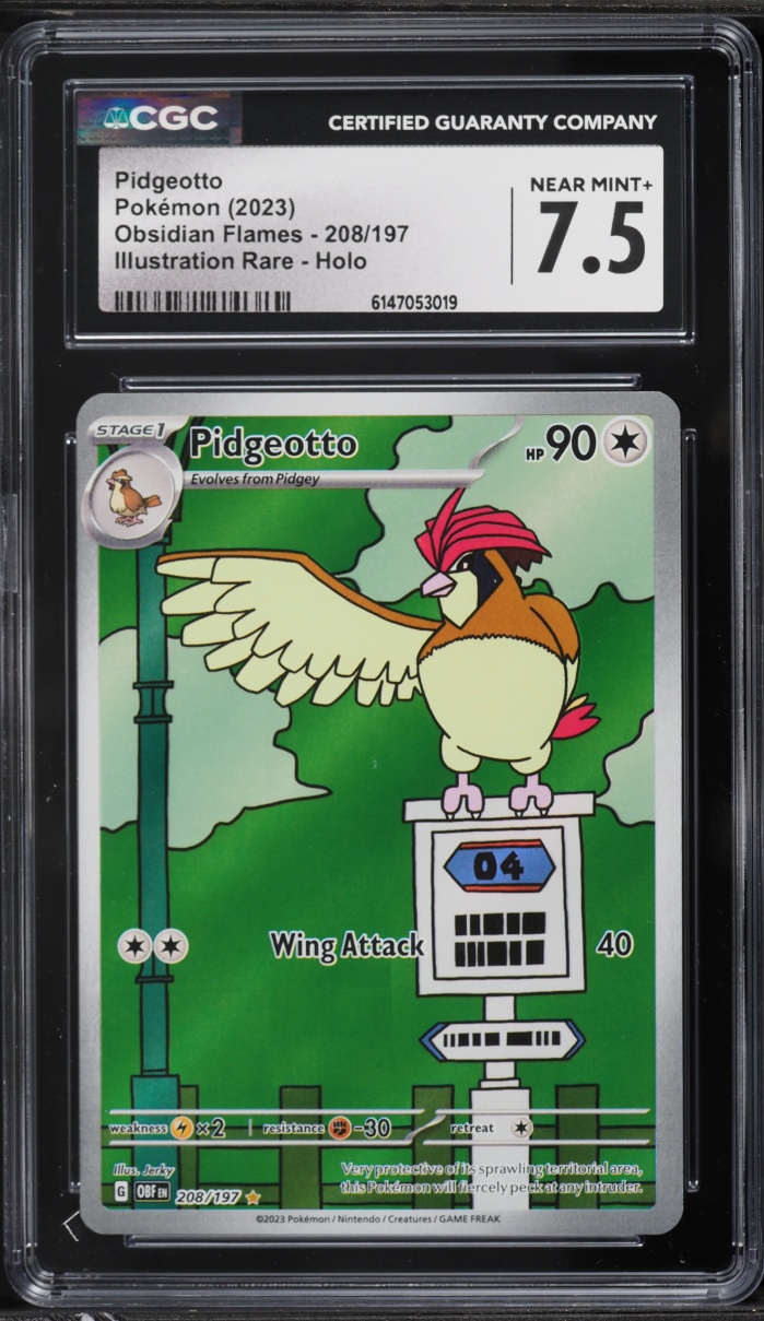 2023 Pokemon Scarlet & Violet Obsidian Flames IR Pidgeotto #208 CGC 7.5 NRMT+