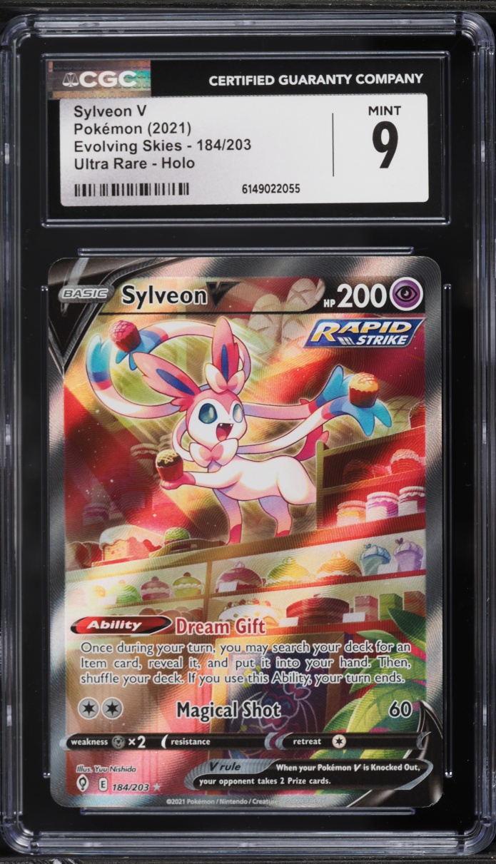 2021 Pokemon Sword & Shield Evolving Skies Alt Art Sylveon V #184 CGC 9 MINT