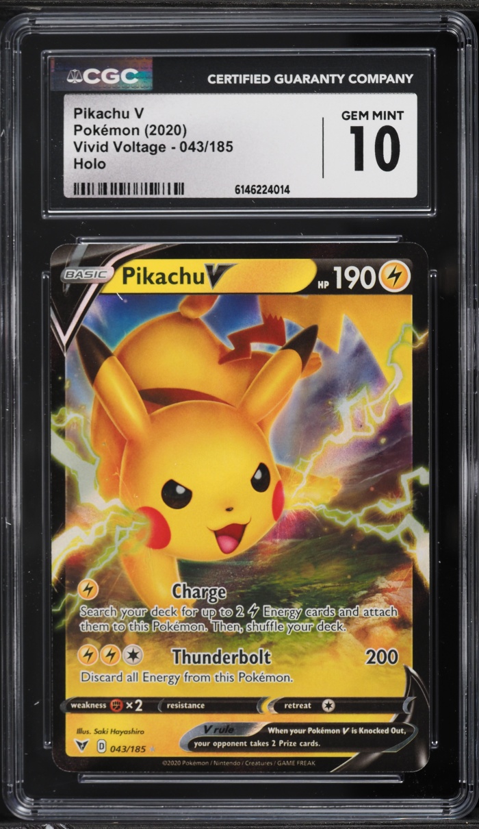 2020 Pokemon Sword & Shield Vivid Voltage Pikachu V #43 CGC 10 GEM MINT