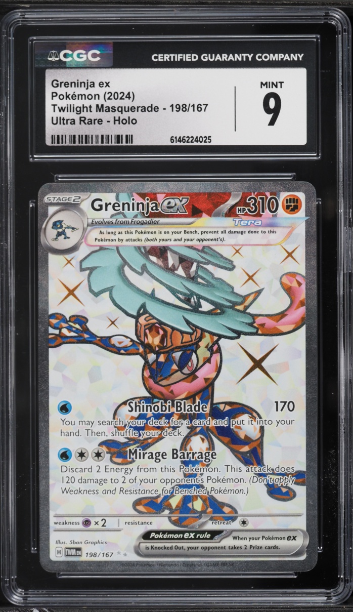 2024 Pokemon Scarlet & Violet Twilight Masquerade Full Art Greninja ex #198 CGC 9 MINT