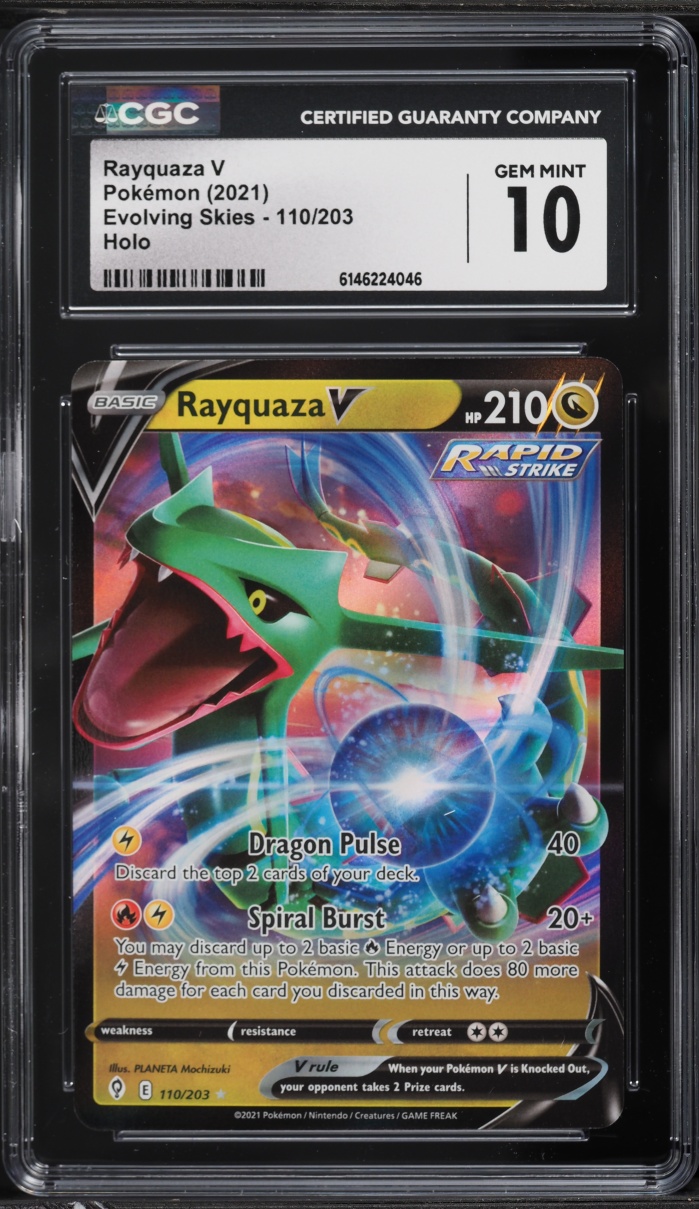 2021 Pokemon Sword & Shield Evolving Skies Rayquaza V #110 CGC 10 GEM MINT