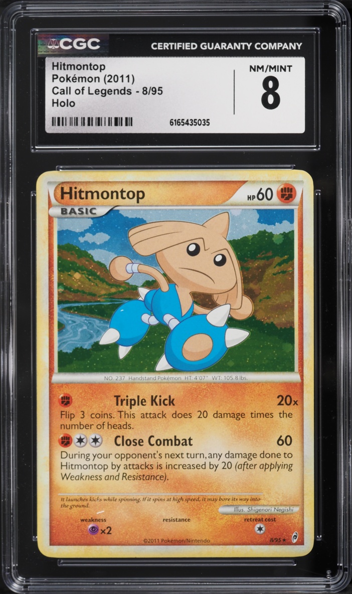 2011 Pokemon HeartGold & SoulSilver Call Of Legends Holo Hitmontop #8 CGC 8 NM-MT