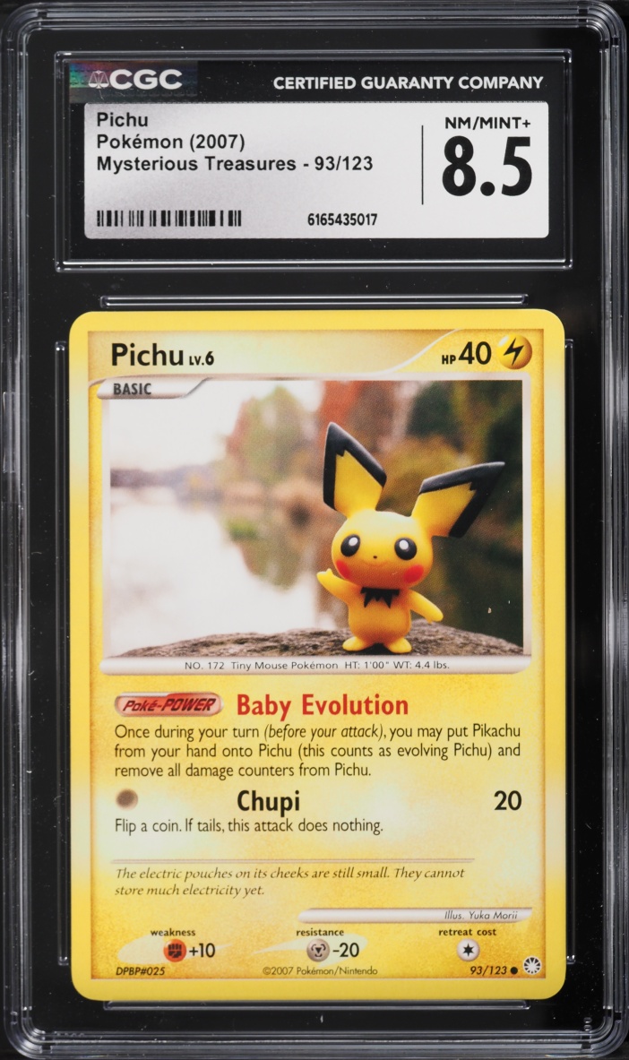 2007 Pokemon Diamond & Pearl Mysterious Treasures Pichu #93 CGC 8.5 NM-MT+