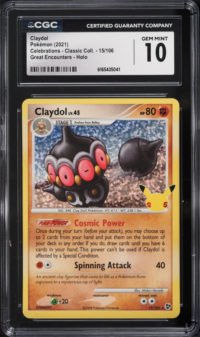 2021 Pokemon Sword & Shield Celebrations Classic Collection Holo Claydol #15 CGC 10 GEM MINT