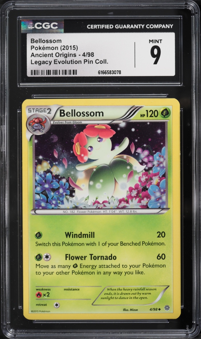 2015 Pokemon XY Ancient Origins Legacy Evolution Pin Bellossom #4 CGC 9 MINT