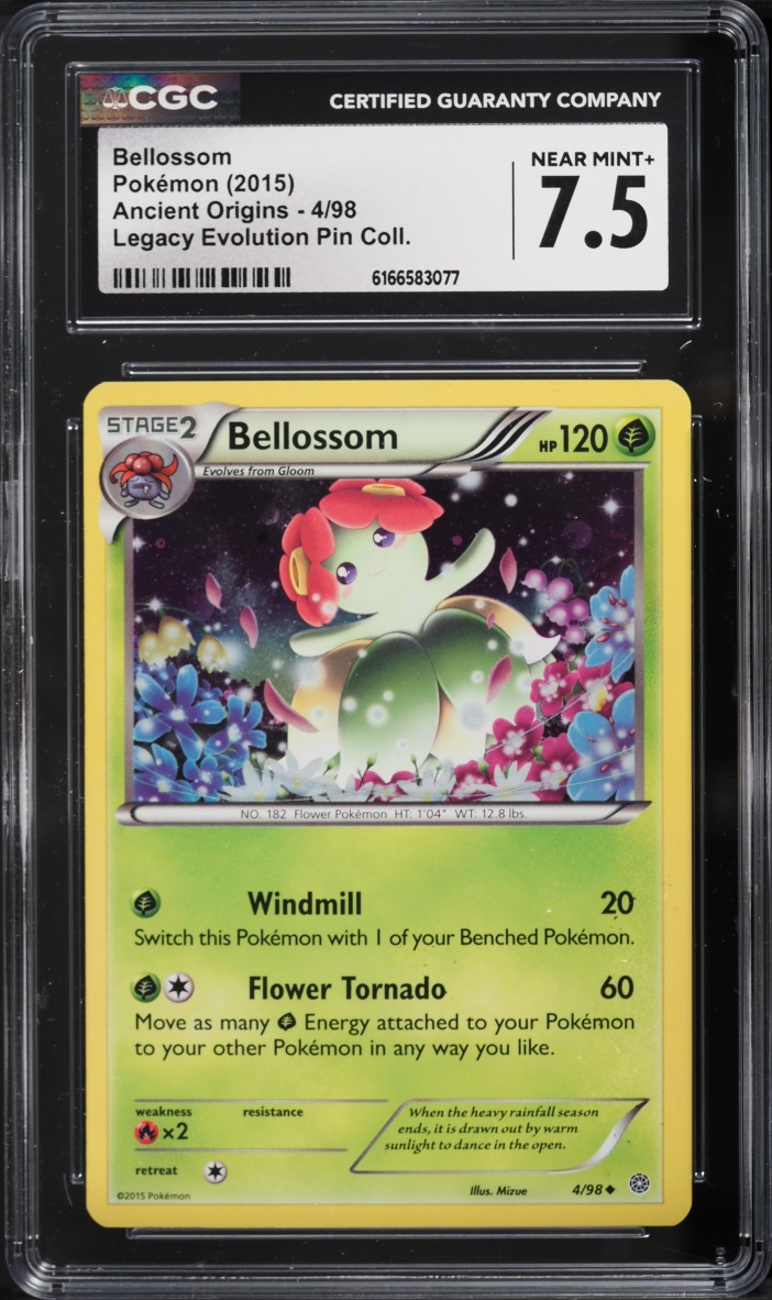 2015 Pokemon XY Ancient Origins Legacy Evolution Pin Bellossom #4 CGC 7.5 NRMT+