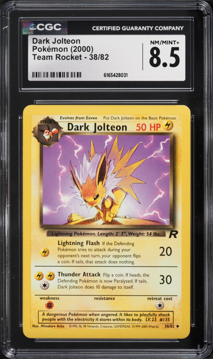 2000 Pokemon Team Rocket Dark Jolteon #38 CGC 8.5 NM-MT+