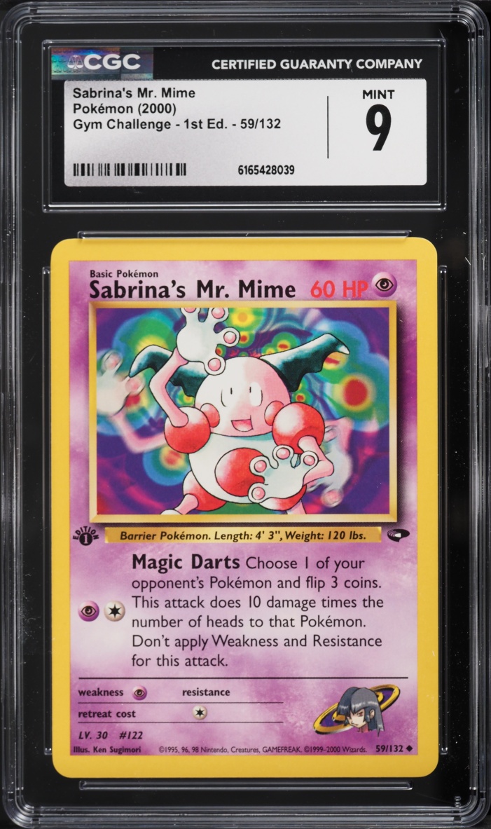 2000 Pokemon Gym Challenge 1st Edition Sabrina's Mr. Mime #59 CGC 9 MINT