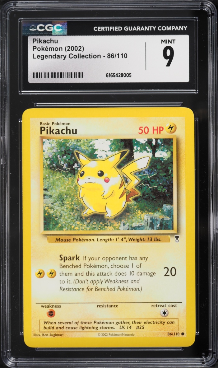2002 Pokemon Legendary Collection Pikachu #86 CGC 9 MINT