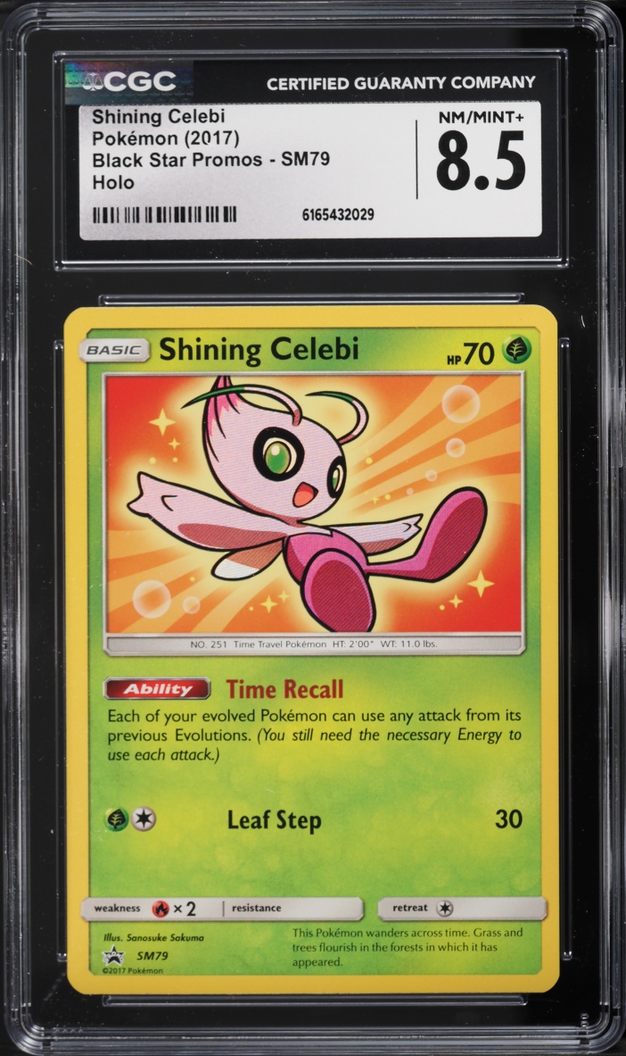2017 Pokemon Sun & Moon Black Star Promo Holo Shining Celebi #SM79 CGC 8.5 NM-MT+