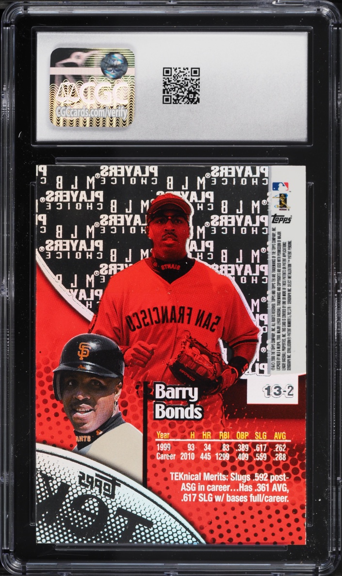 2000 Topps Tek Pattern 2 Barry Bonds #13-2 CGC 8.5 NM-MT+