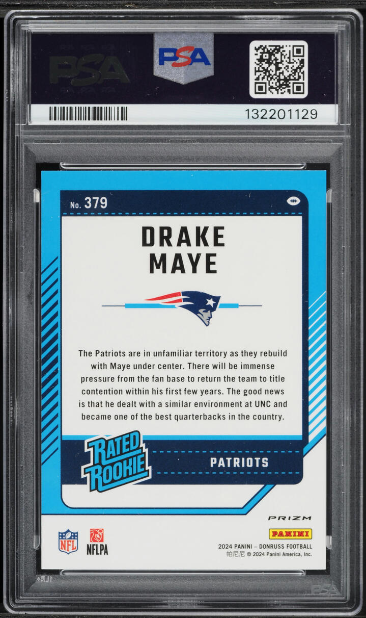 2024 Donruss Optic Preview Pink Drake Maye ROOKIE #379 PSA 8 NM-MT