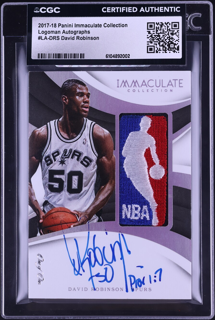 2017 Immaculate Collection David Robinson LOGOMAN PATCH AUTO 1/1 #LA-DRS CGC AUTH