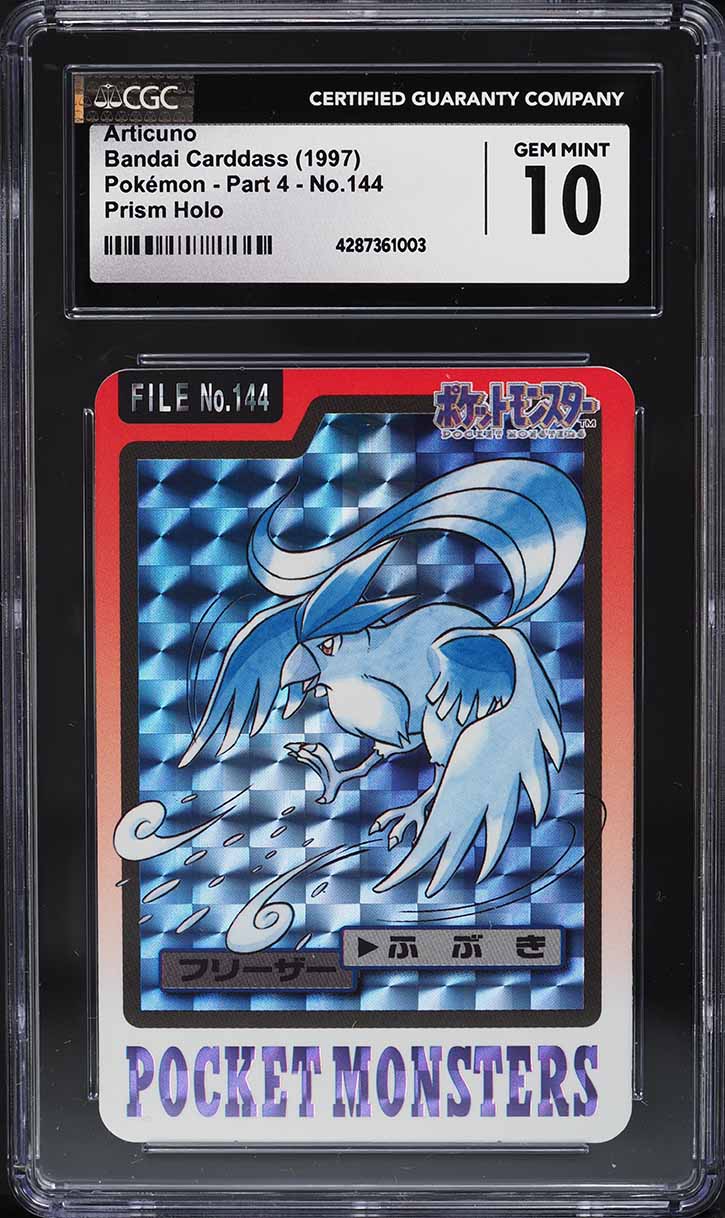 1997 Pokemon Japanese Pocket Monsters Carddass Prism Articuno #144 CGC 10 GEM