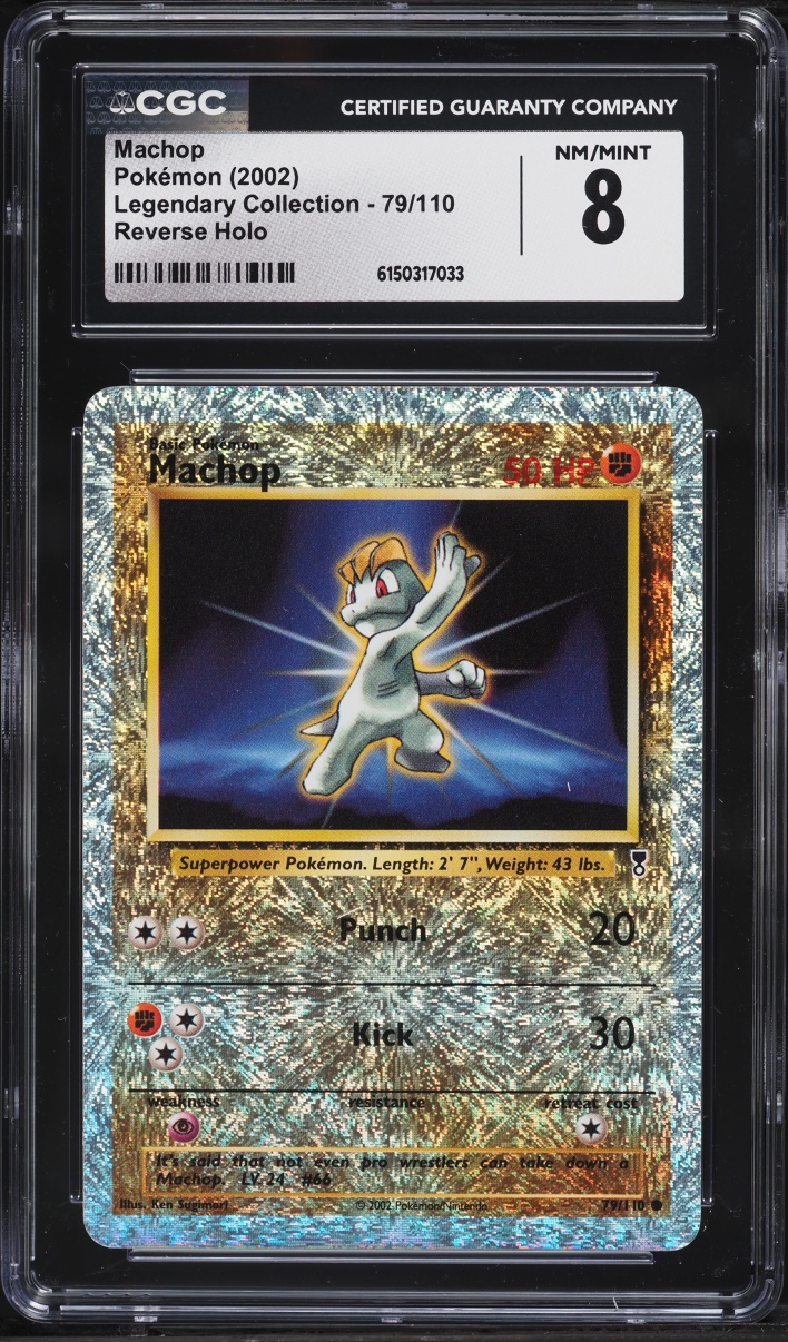 2002 Pokemon Legendary Collection Reverse Holo Machop #79 CGC 8 NM-MT