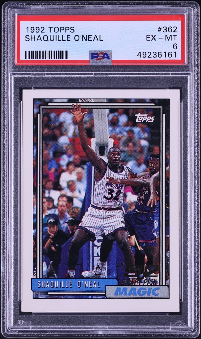 1992 Topps Basketball Shaquille O'Neal ROOKIE #362 PSA 6 EXMT