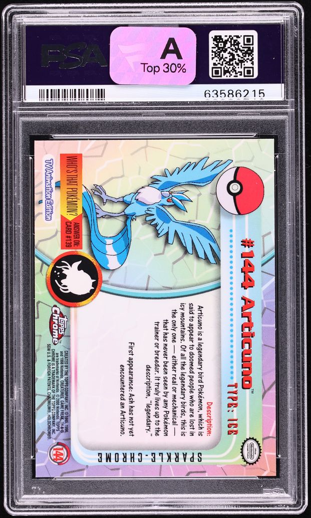2000 Topps Chrome Pokemon Series 2 Sparkle Articuno #144 PSA 10 GEM MINT