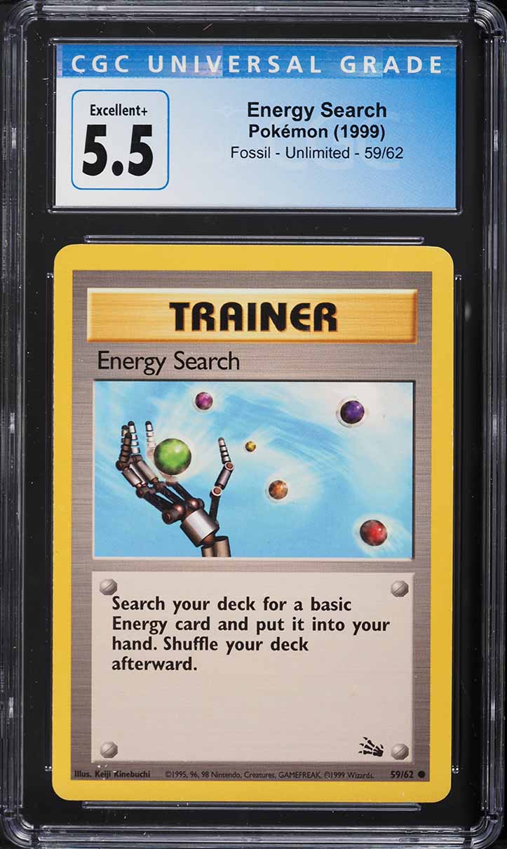 1999 Pokemon Fossil Energy Search #59 CGC 5.5 EX+