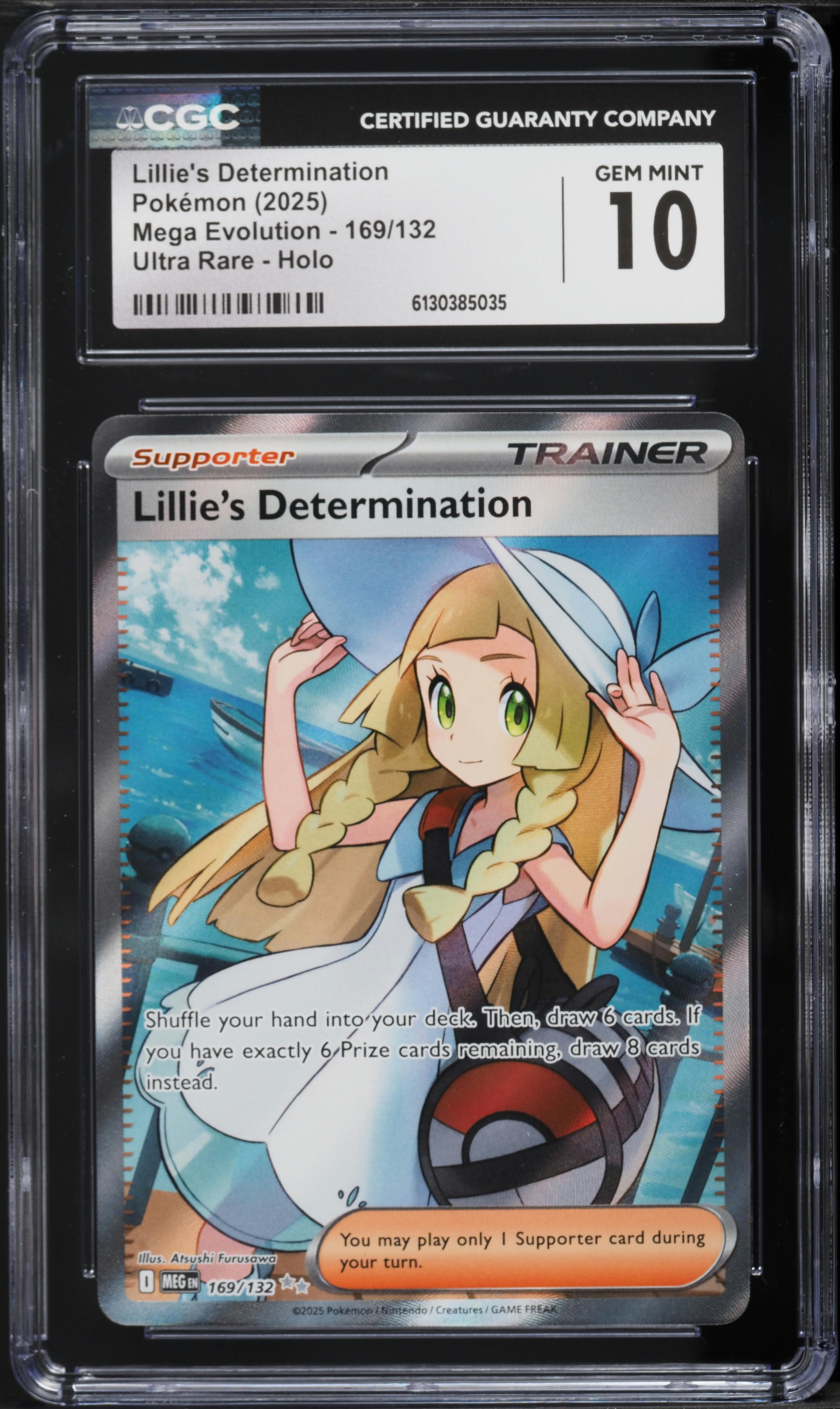 2025 Pokemon Mega Evolution Full Art Lillie's Determination #169 CGC 10 GEM MINT