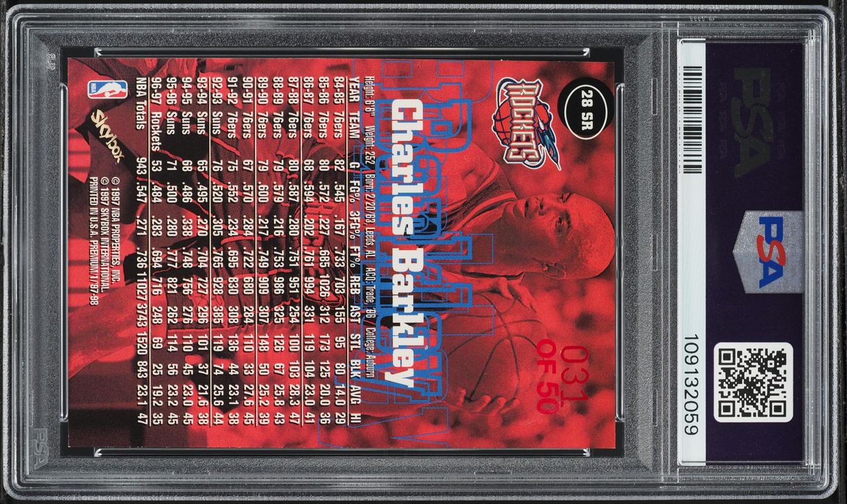 1997 Skybox Premium Star Rubies Charles Barkley /50 #28 PSA 5 EX