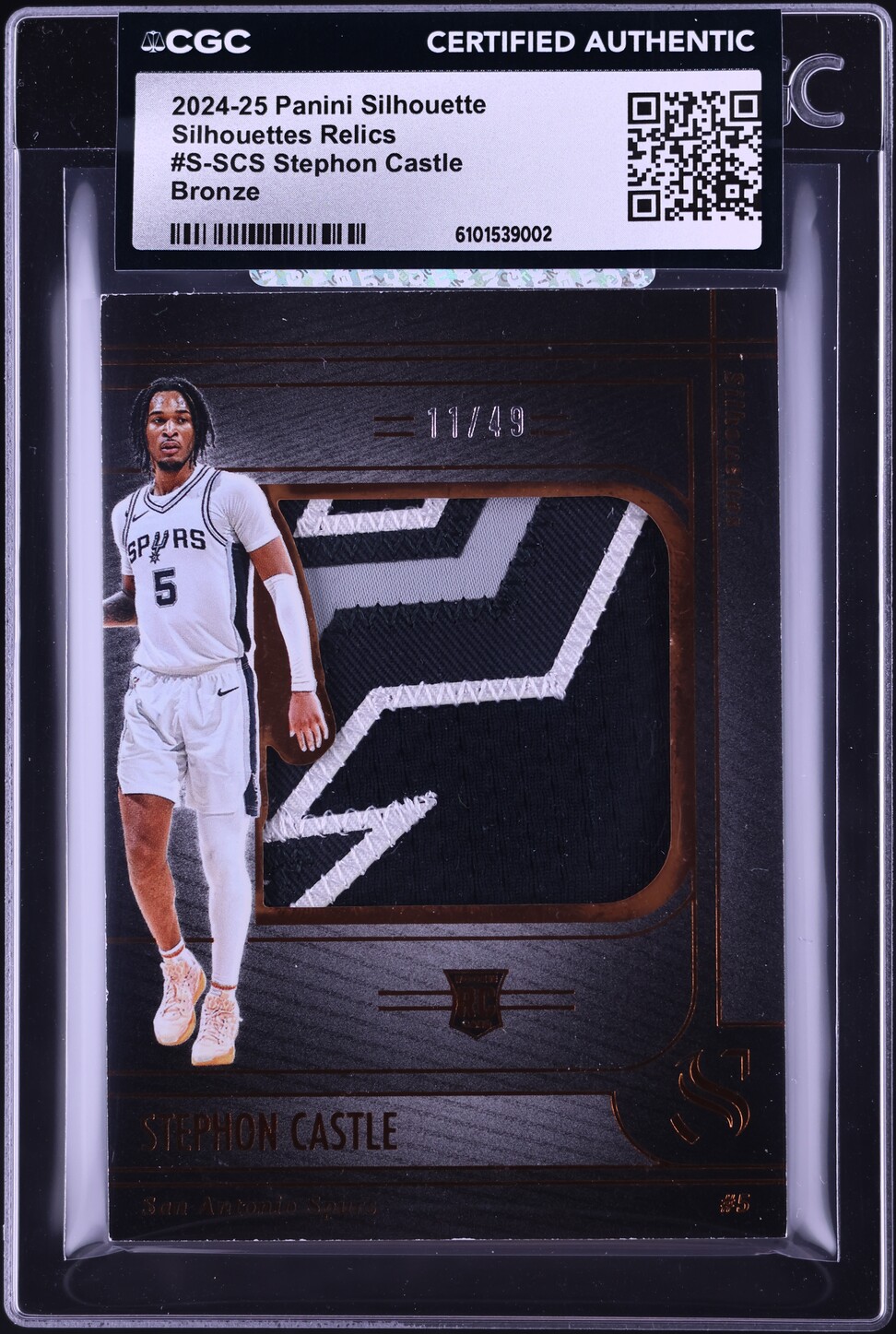 2024 Panini Silhouette Bronze Stephon Castle ROOKIE PATCH /49 #S-SCS CGC AUTH - Photo 1