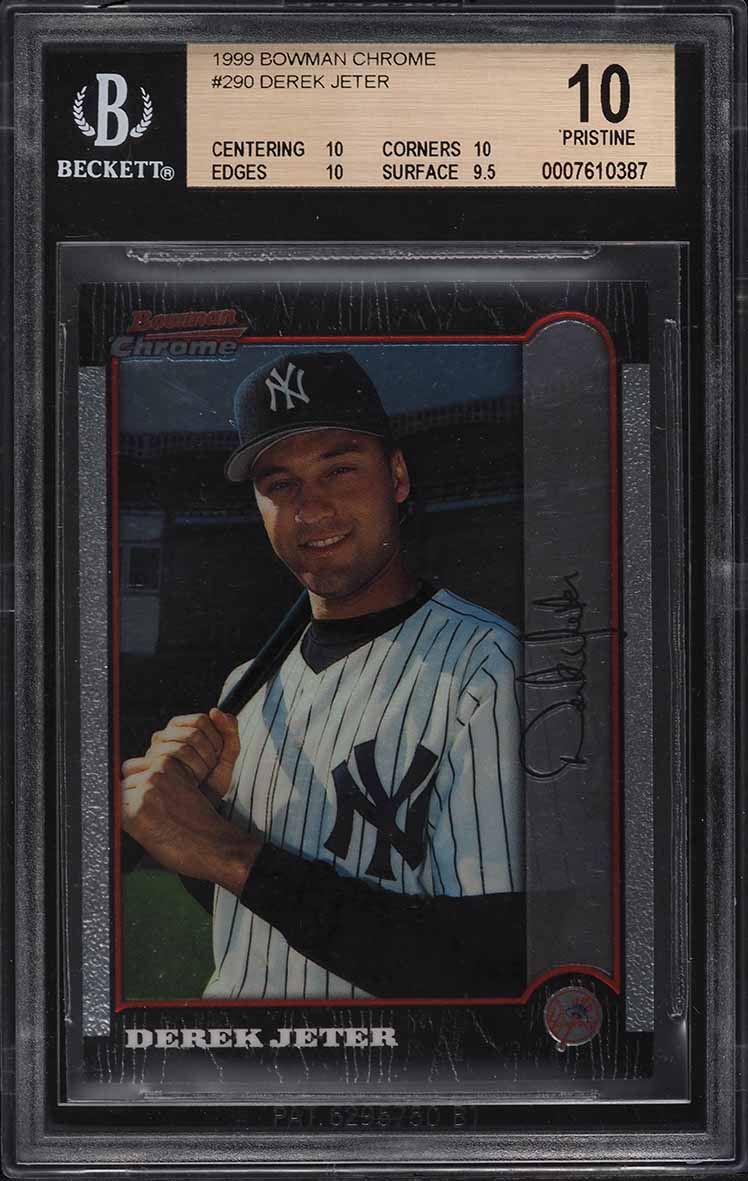 その他 DEREK JETER 1999 BOWMAN CHROME REFRACTOR 1999 Bowman Chrome Derek Jeter #290 BGS 10 PRISTINE on Fanatics