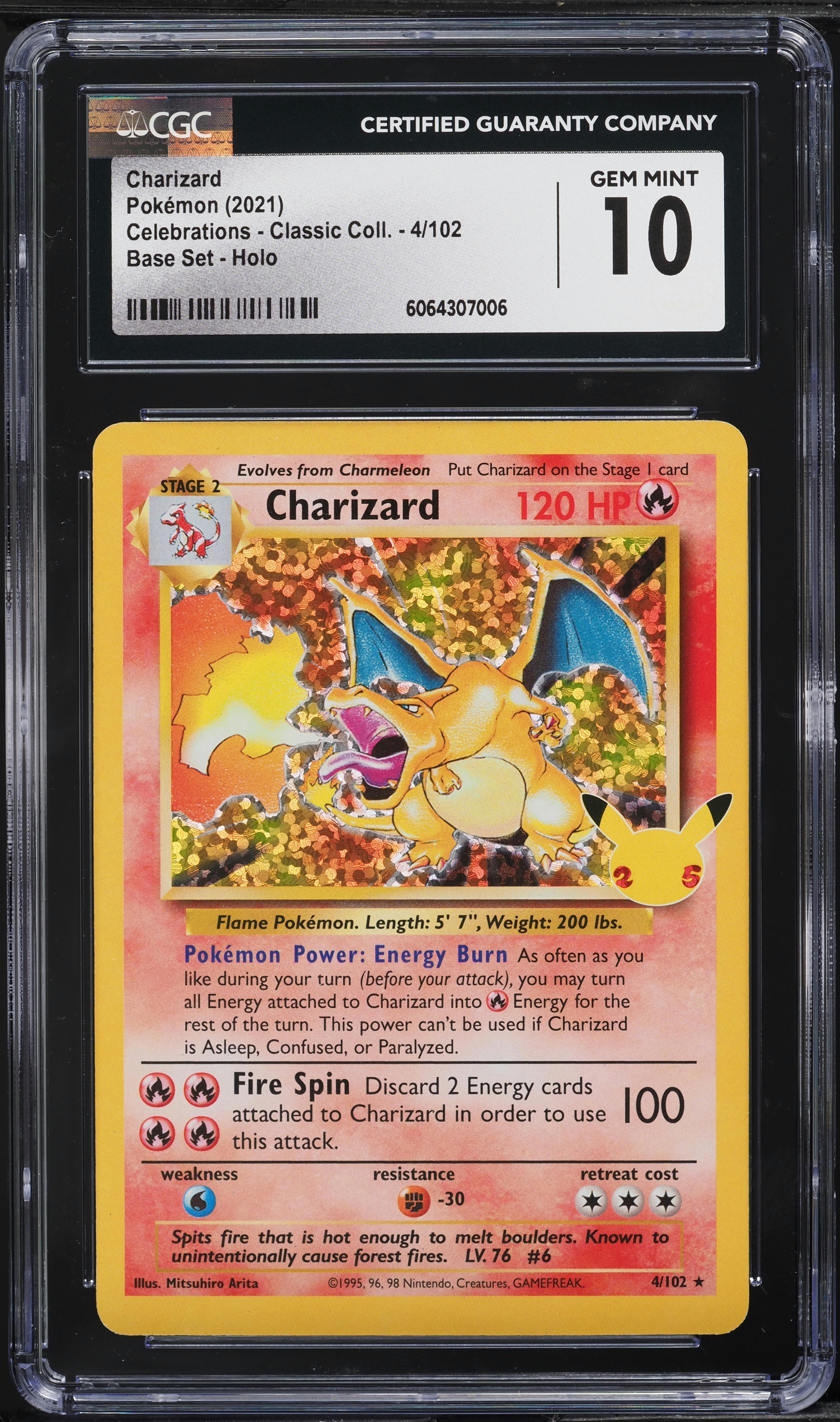 2021 Pokemon Sword & Shield Celebrations Classic Collection Holo Charizard #4 CGC 10 GEM
