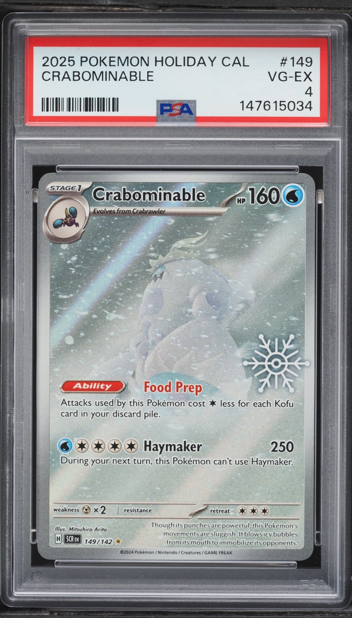2025 Pokemon Scarlet & Violet Stellar Crown Holiday Calendar IR Crabominable #149 PSA 4 VGEX