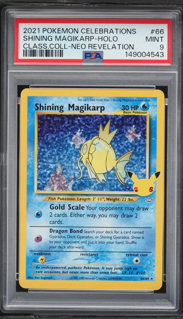 2021 Pokemon Sword & Shield Celebrations Holo Shining Magikarp #66 PSA 9 MINT
