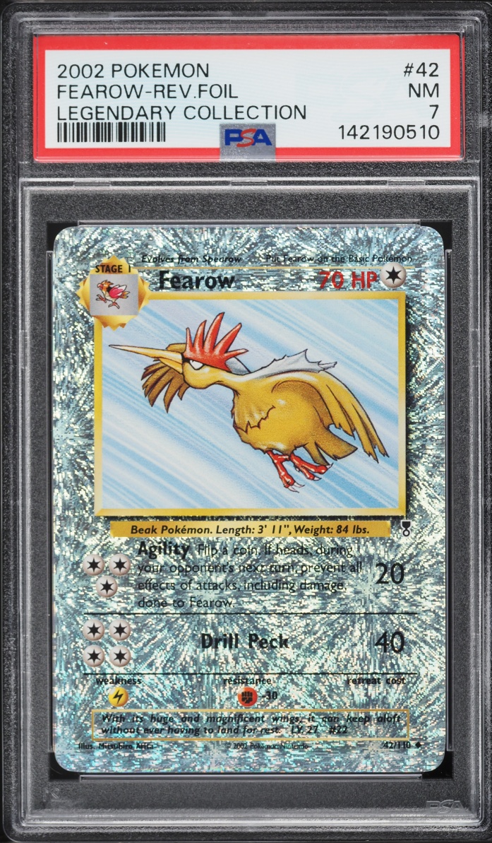 2002 Pokemon Legendary Collection Reverse Holo Fearow #42 PSA 7 NRMT