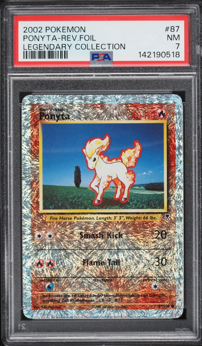 2002 Pokemon Legendary Collection Reverse Holo Ponyta #87 PSA 7 NRMT