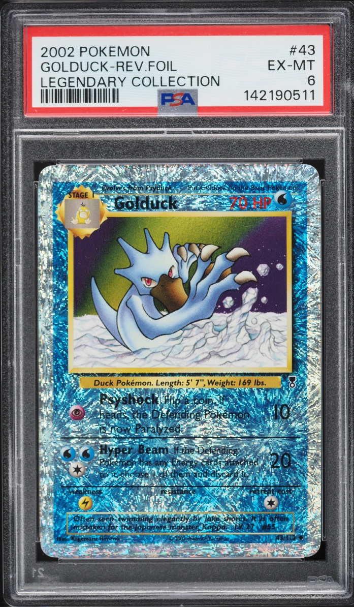 2002 Pokemon Legendary Collection Reverse Holo Golduck #43 PSA 6 EXMT