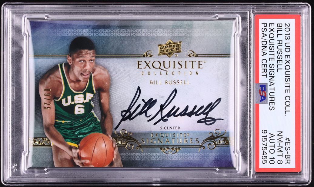2013 Exquisite Collection Signatures Bill Russell AUTO DNA 10 /25