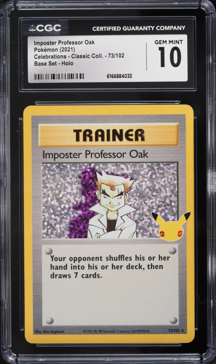 2021 Pokemon SWSH Celebrations Classic Holo Imposter Professor Oak #73 CGC 10 GEM MINT