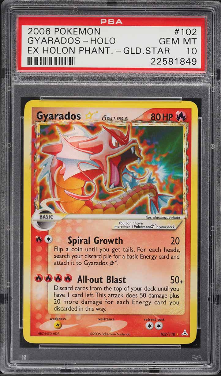 2006 Pokemon EX Holon Phantoms Holo Gyarados Gold Star #102 PSA 10 GEM MINT