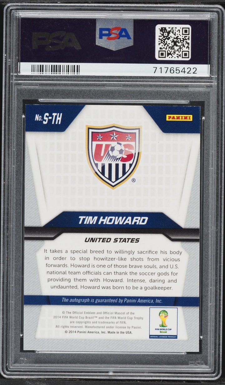 2014 Panini Prizm World Cup Signatures Tim Howard AUTO #S-TH PSA 9 MINT