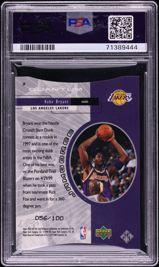 1999 Upper Deck Jamboree Level 1 Kobe Bryant /100 #J8 PSA 9 MINT - Photo 2
