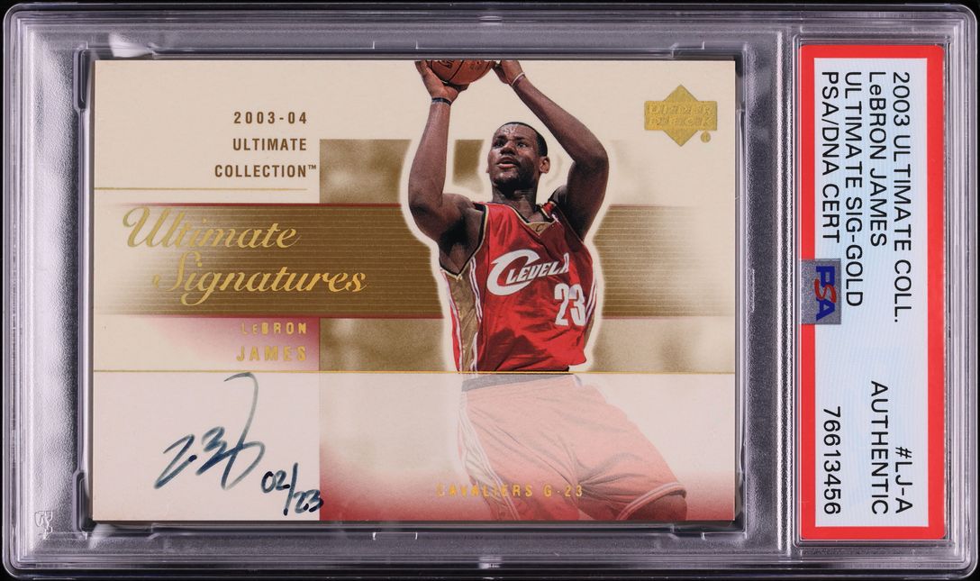 2003 Ultimate Collection Gold LeBron James ROOKIE AUTO /23 PSA/DNA AUTH ...