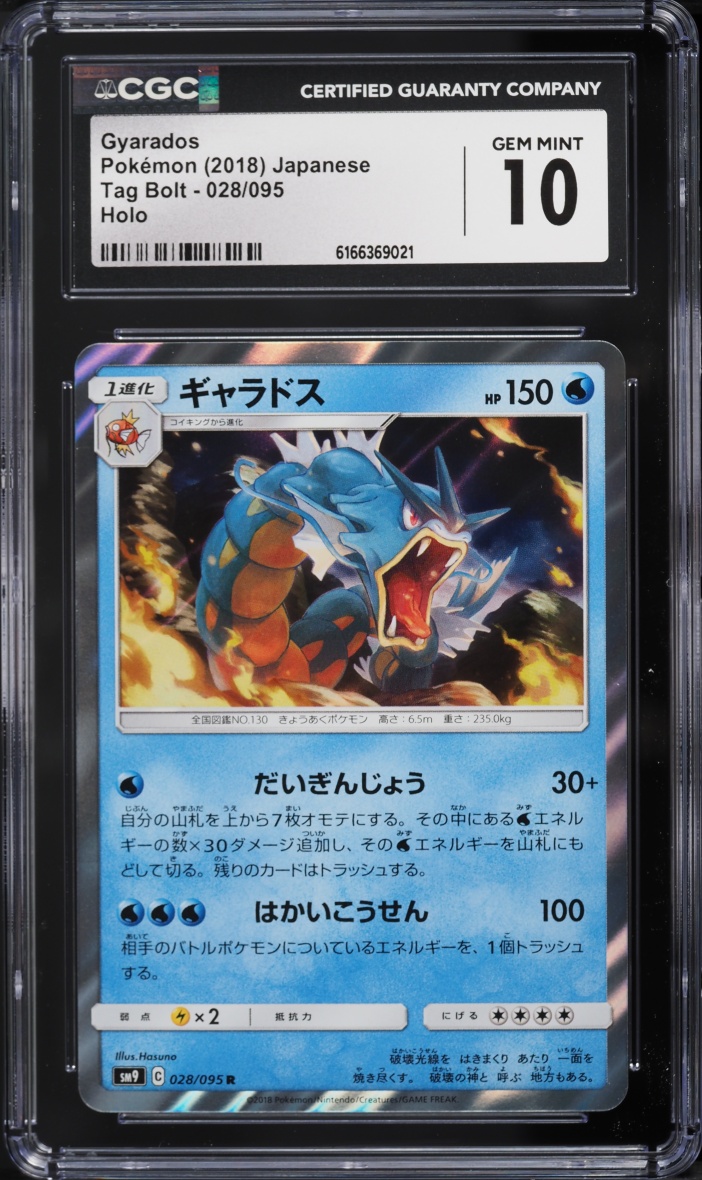 2018 Pokemon Japanese Sun & Moon Tag Bolt Holo Gyarados #28 CGC 10 GEM MINT