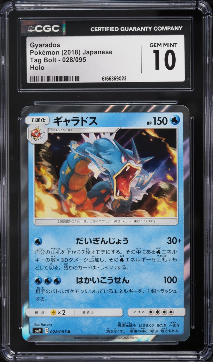 2018 Pokemon Japanese Sun & Moon Tag Bolt Holo Gyarados #28 CGC 10 GEM MINT
