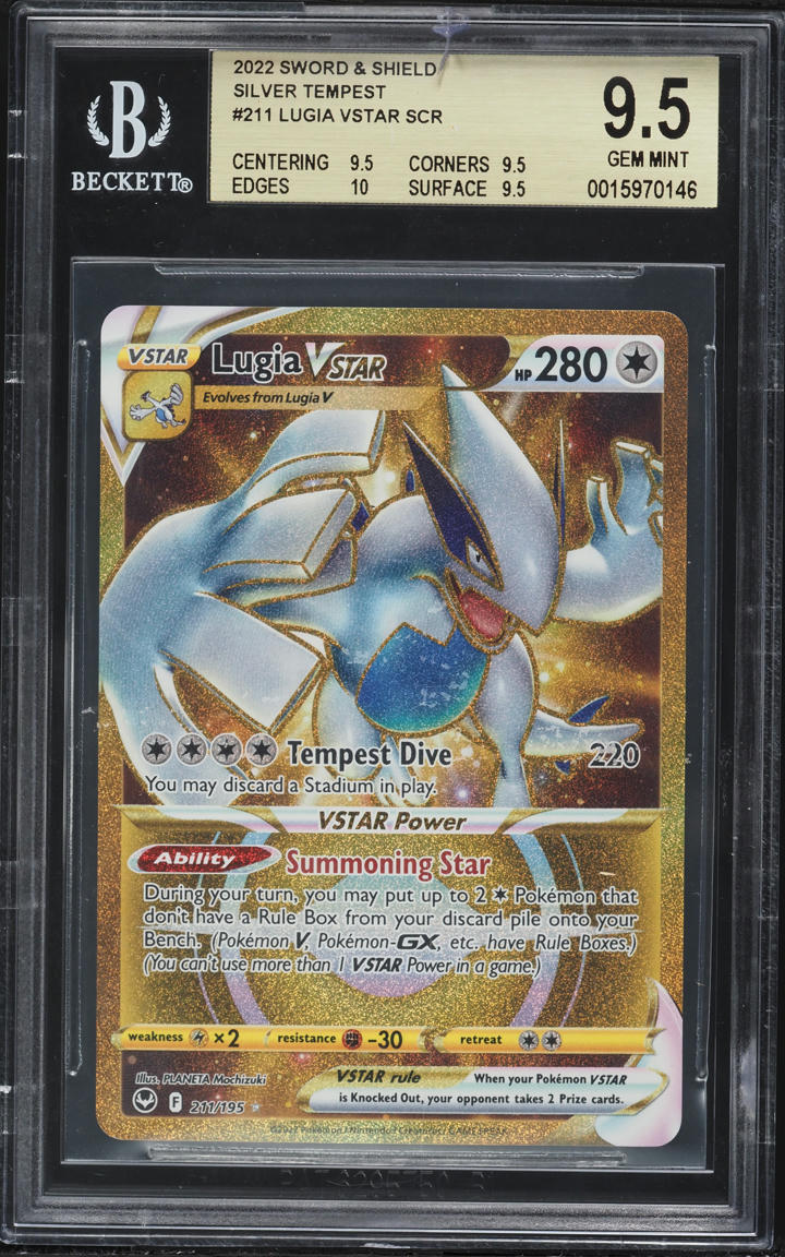 2022 Pokemon SWSH Silver Tempest Gold Rare Lugia VSTAR #211 BGS 9.5 GEM MINT