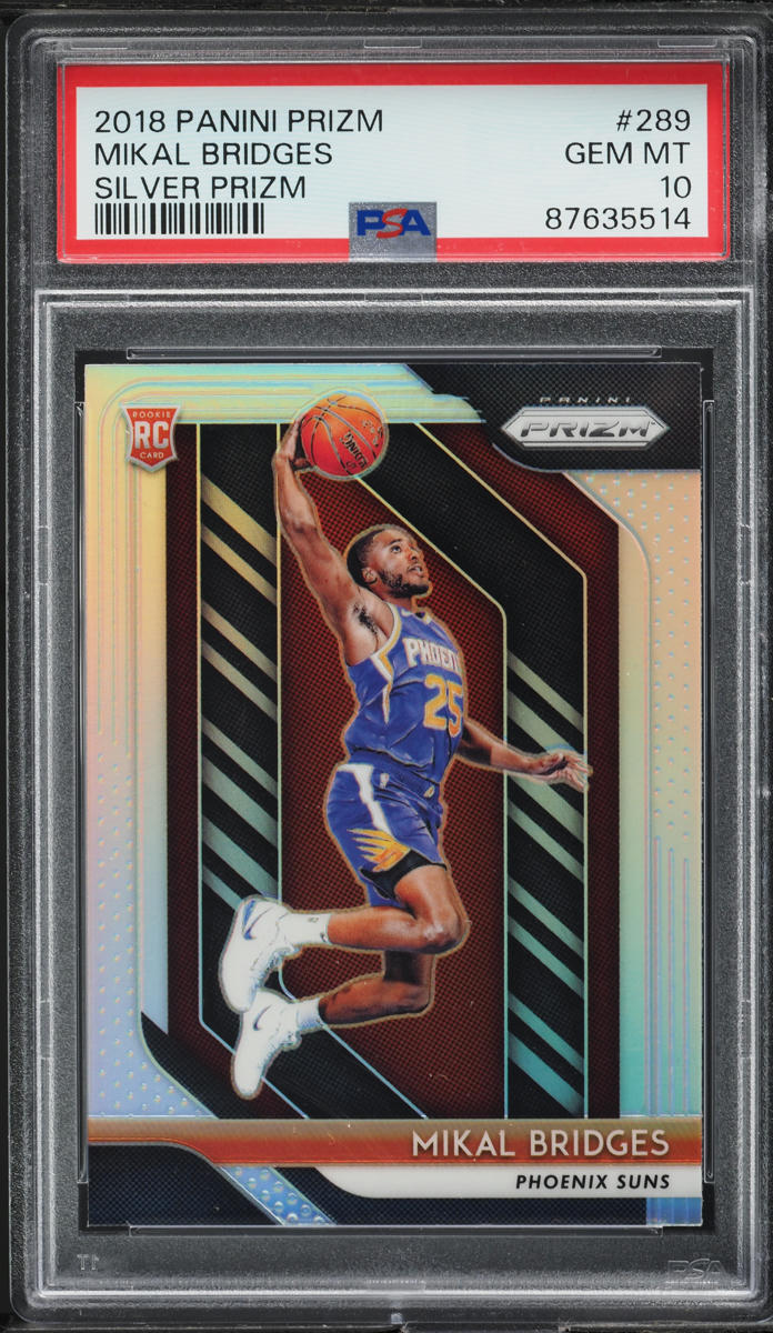 2018 Panini Prizm Silver Mikal Bridges ROOKIE #289 PSA 10 GEM MINT
