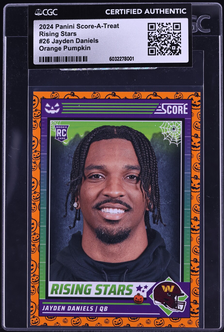 2024 Score-A-Treat Rising Stars Orange Pumpkin Jayden Daniels RC #26 CGC AUTH
