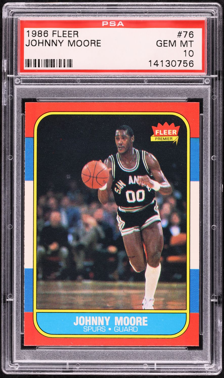 1986 Fleer Basketball Johnny Moore #76 PSA 10 GEM MINT