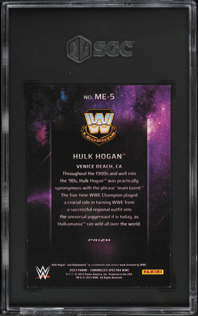 2023 Panini Chronicles WWE Spectra Main Event Hulk Hogan #ME-5 SGC 8.5 NM-MT+