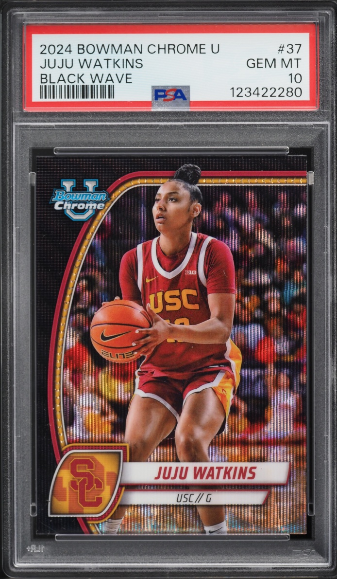 2024 Bowman Chrome University Black Wave Juju Watkins #37 PSA 10 GEM MINT